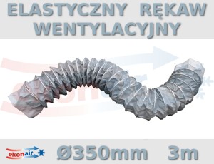 Flexible ventilation duct Φ 350 mm, 3 m long (from -30 ° C to + 300 ° C)