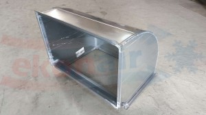 galvanized elbow duct with grille 655x655 to 630x400